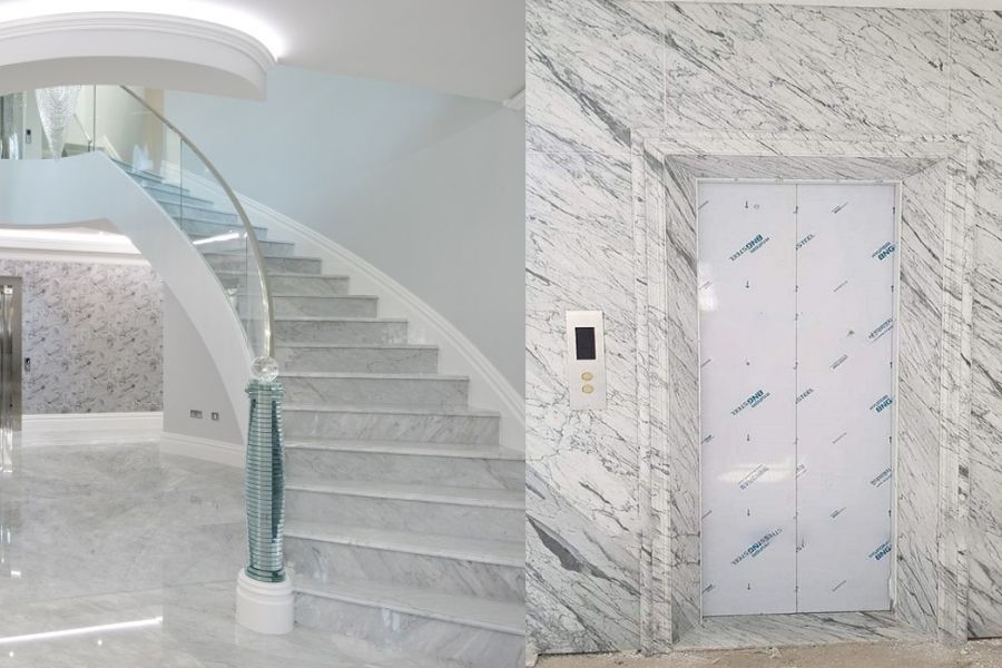 Đá Marble Trắng Bianco Carrara - Lát Cầu Thang, Lát Sàn 2