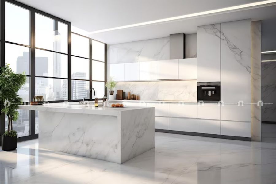 Đá Marble Trắng Bianco Carrara - Ốp Tường, Mặt Tiền 2
