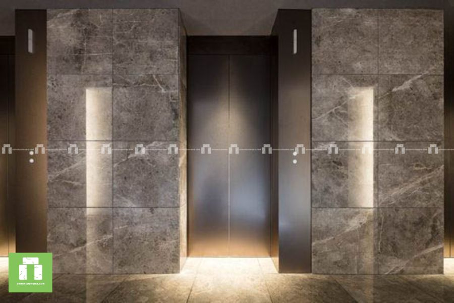 Thi công đá thang máy công ty chị Nhàn ở Long An