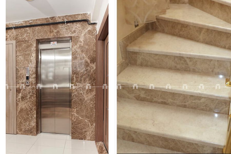 Đá Marble Light Emperador - Ốp Thang Máy 2