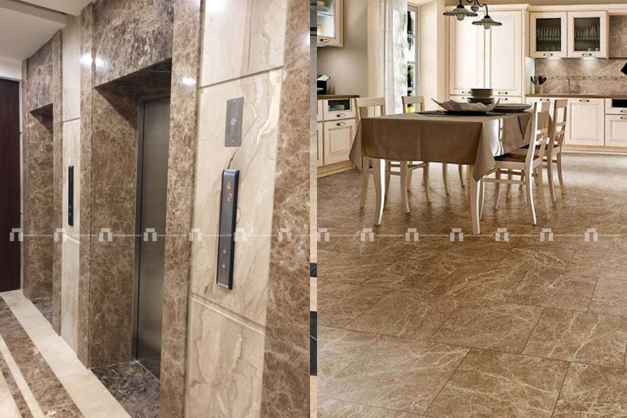 Đá Marble Light Emperador - Ốp Thang Máy 3