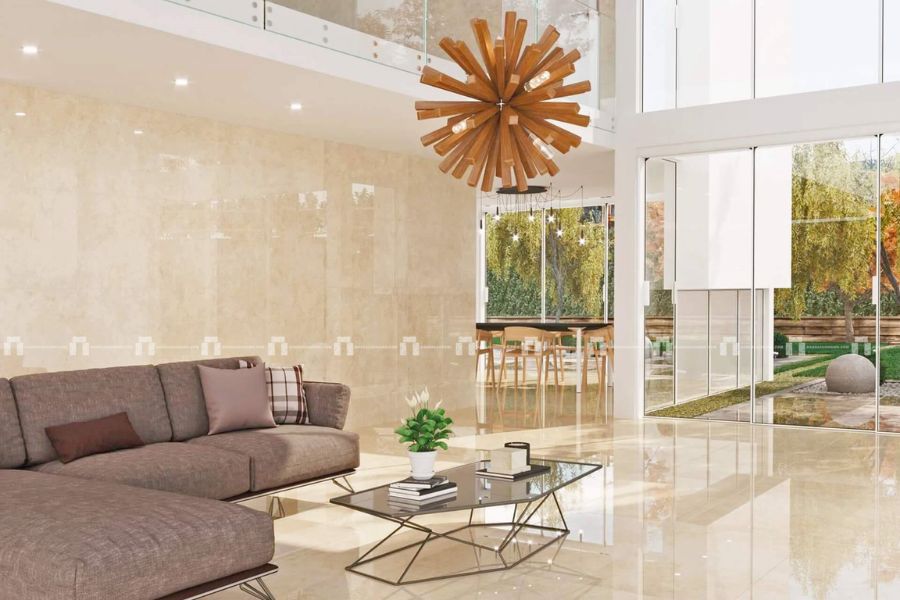 Đá Marble Cream Marfil Màu Kem Ngà - Ốp Thang Máy 5