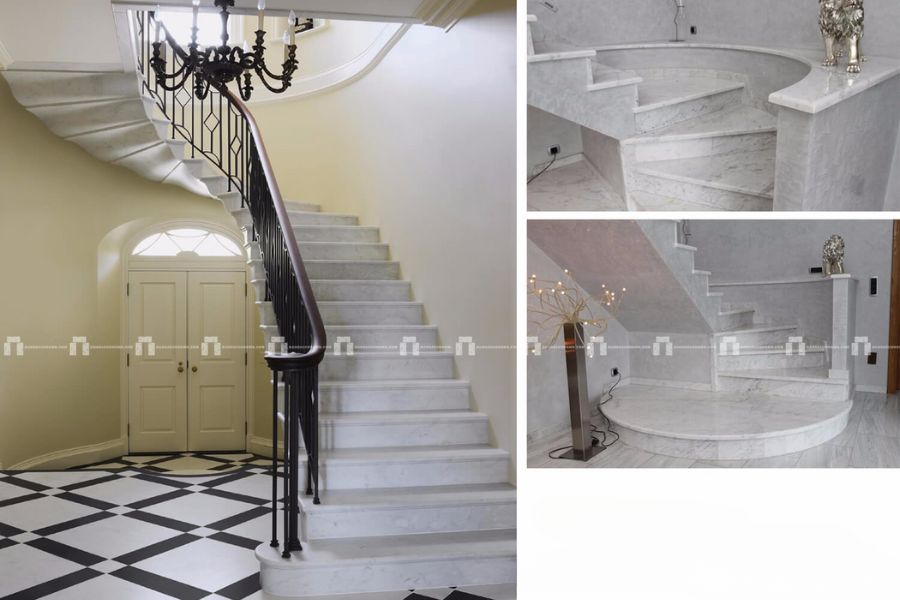 Đá Marble Trắng Bianco Carrara - Lát Cầu Thang, Lát Sàn 3