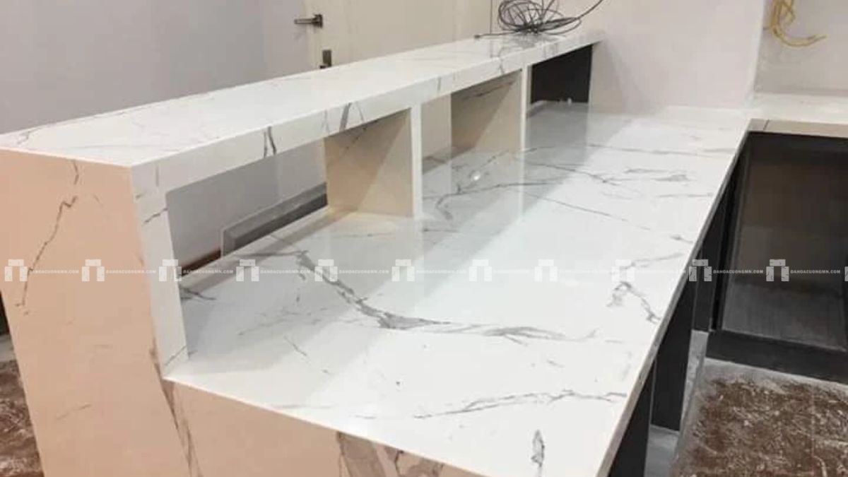 Đá Granite Trắng Vân Mây Nhân Tạo - Làm Bàn Bếp - dày 14mm 3