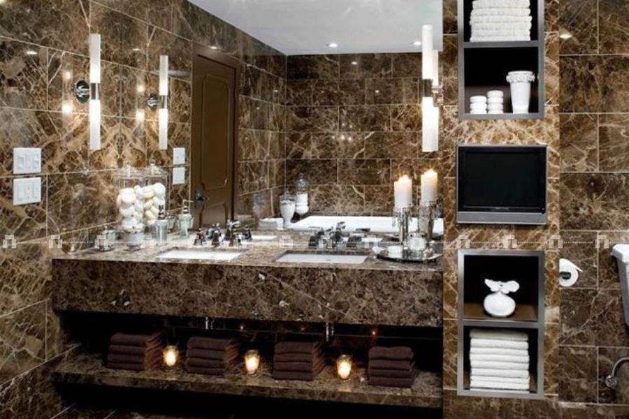 Đá Marble Nâu Hoàng Đế (Dark Emperador) -  Làm Bàn Bếp, Lavabo 3