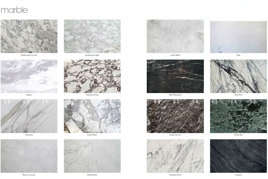 Màu sắc của đá Marble