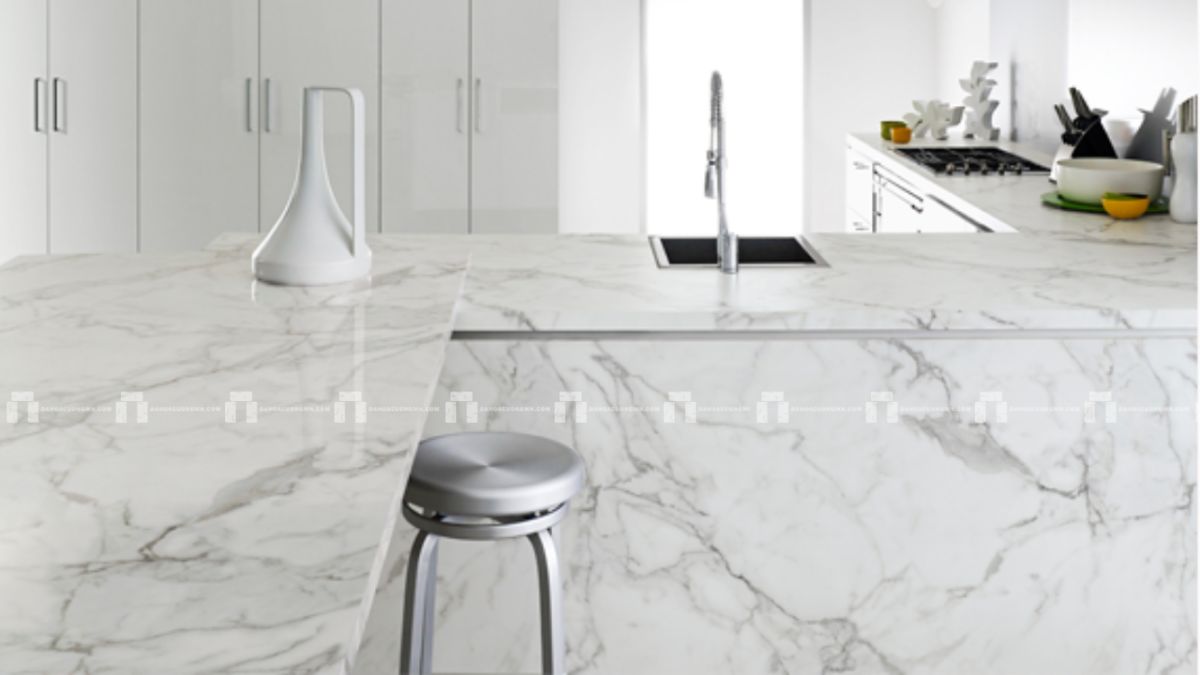 Đá Granite Trắng Vân Mây Nhân Tạo - Làm Bàn Bếp - dày 14mm 4