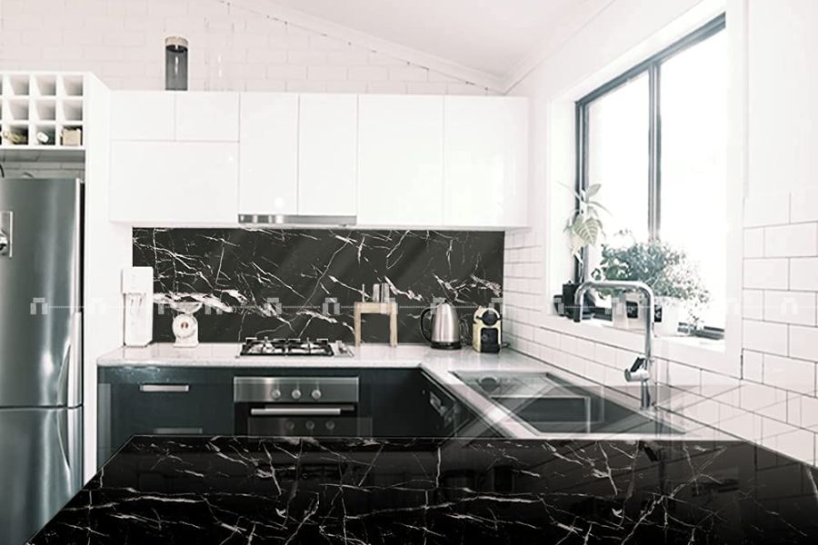 Đá Marble Đen Tia Chớp - Ốp Tường, Mặt Tiền 6