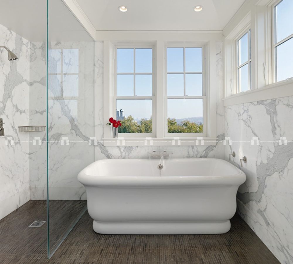 Đá Granite Trắng Vân Mây Nhân Tạo - Ốp Tường - Dày 18mm 2