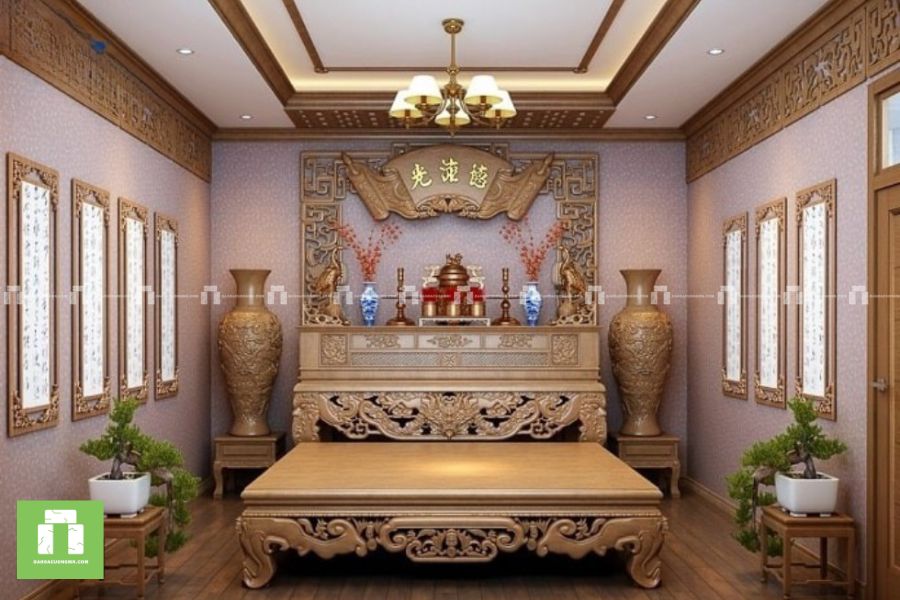 Những mẫu đá ốp tường phòng thờ trang trọng, cổ điển