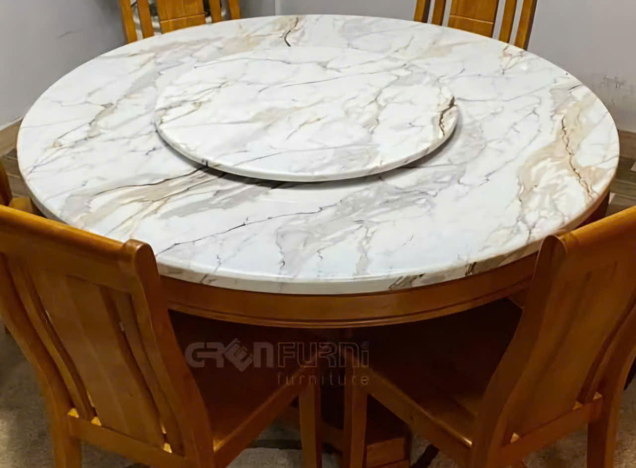bàn ăn tròn 2 tầng (cho gia đình lớn )